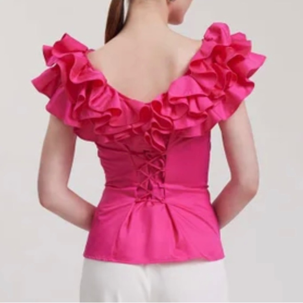 Anne Fontaine Abysse Corset Ruffle Shirt